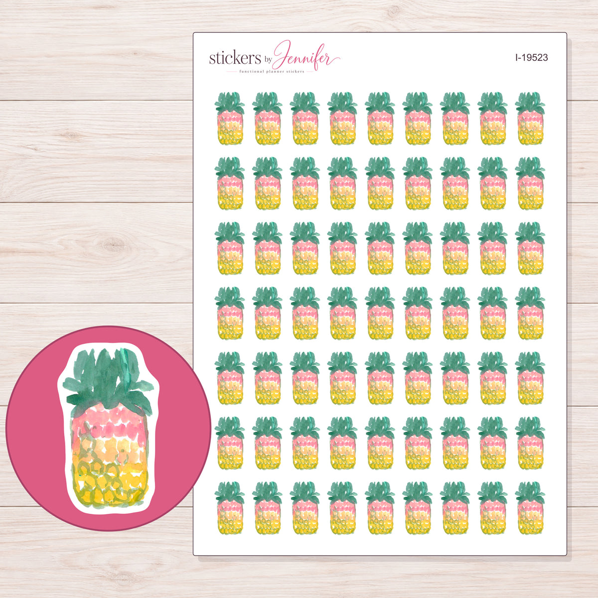 I-19523 planner sticker sheet with enlarged sticker detail
