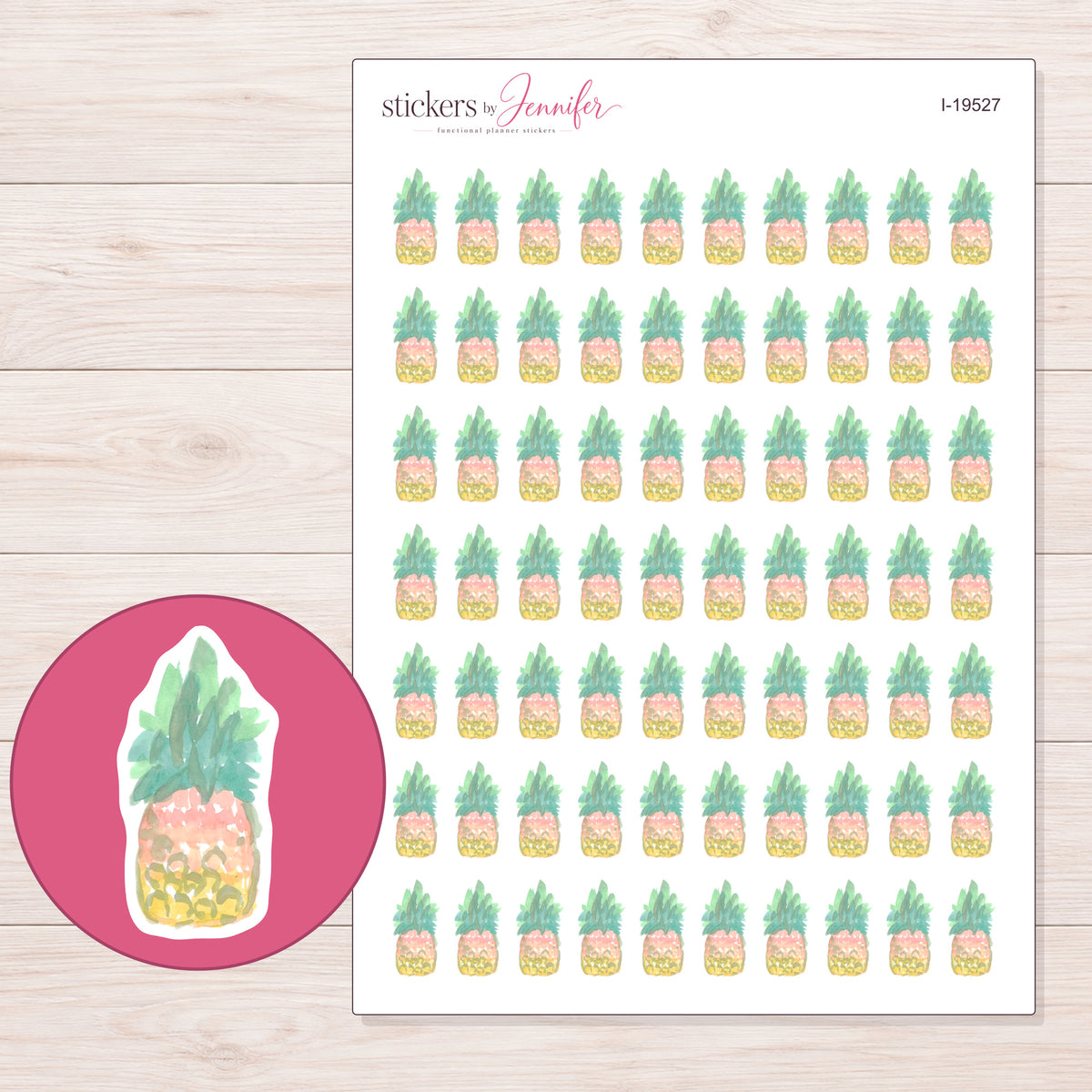 I-19527 planner sticker sheet with enlarged sticker detail