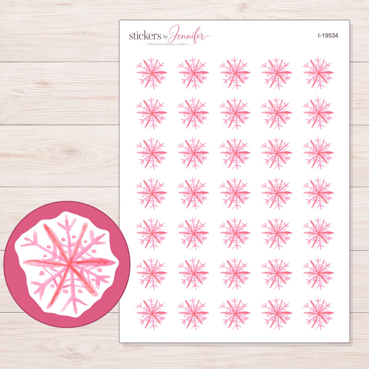 I-19534 planner sticker sheet with enlarged sticker detail