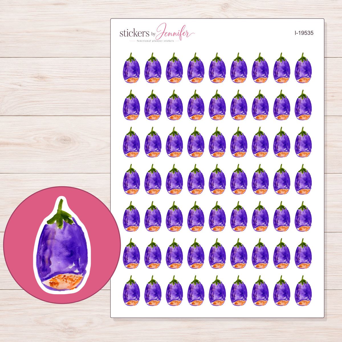 I-19535 planner sticker sheet with enlarged sticker detail