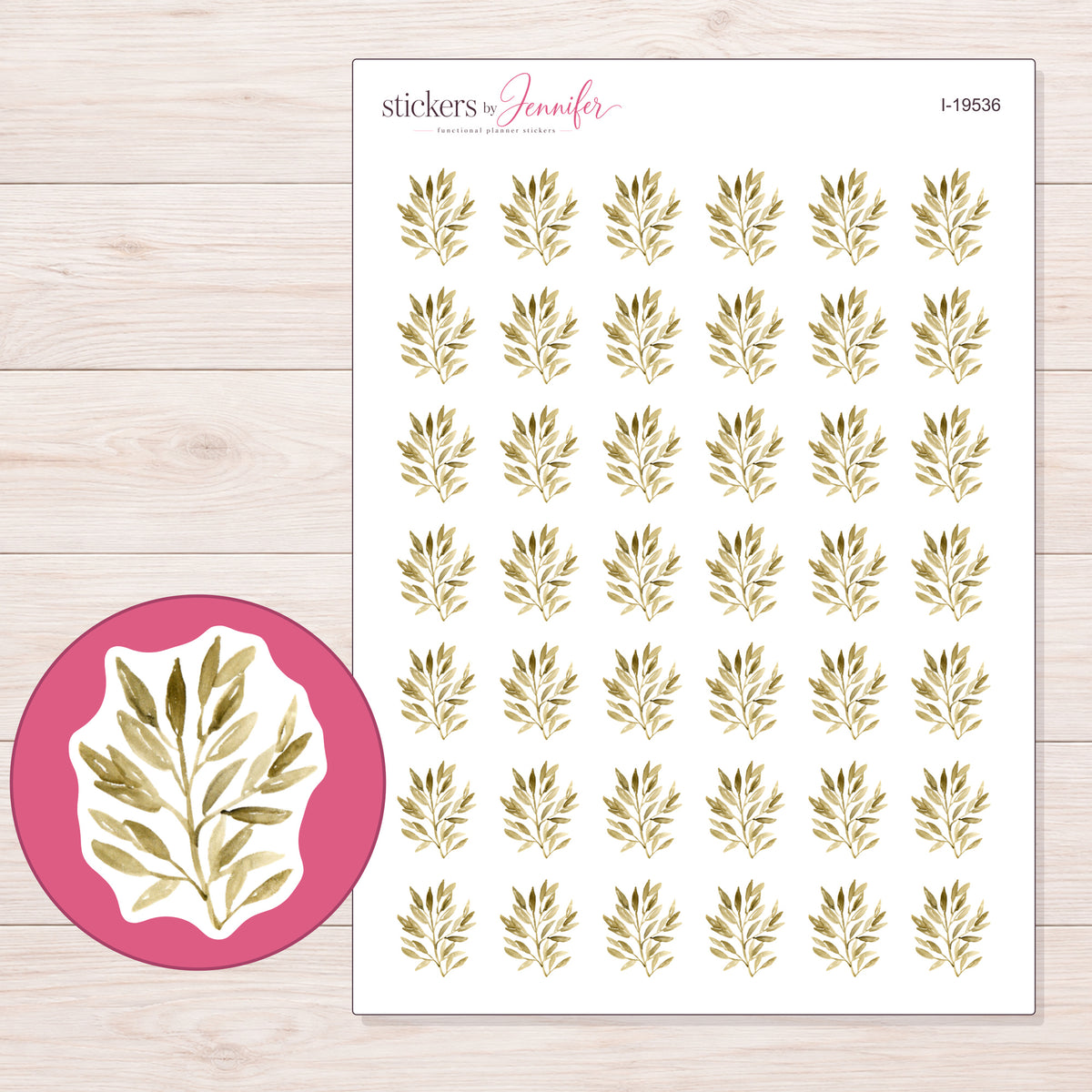 I-19536 planner sticker sheet with enlarged sticker detail