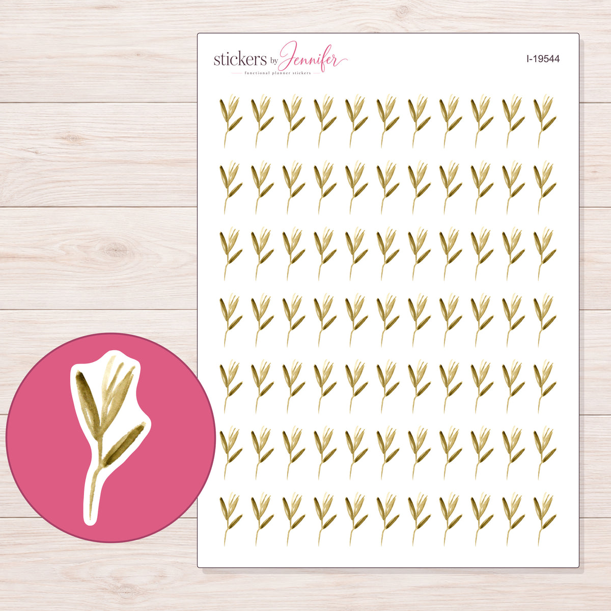 I-19544 planner sticker sheet with enlarged sticker detail