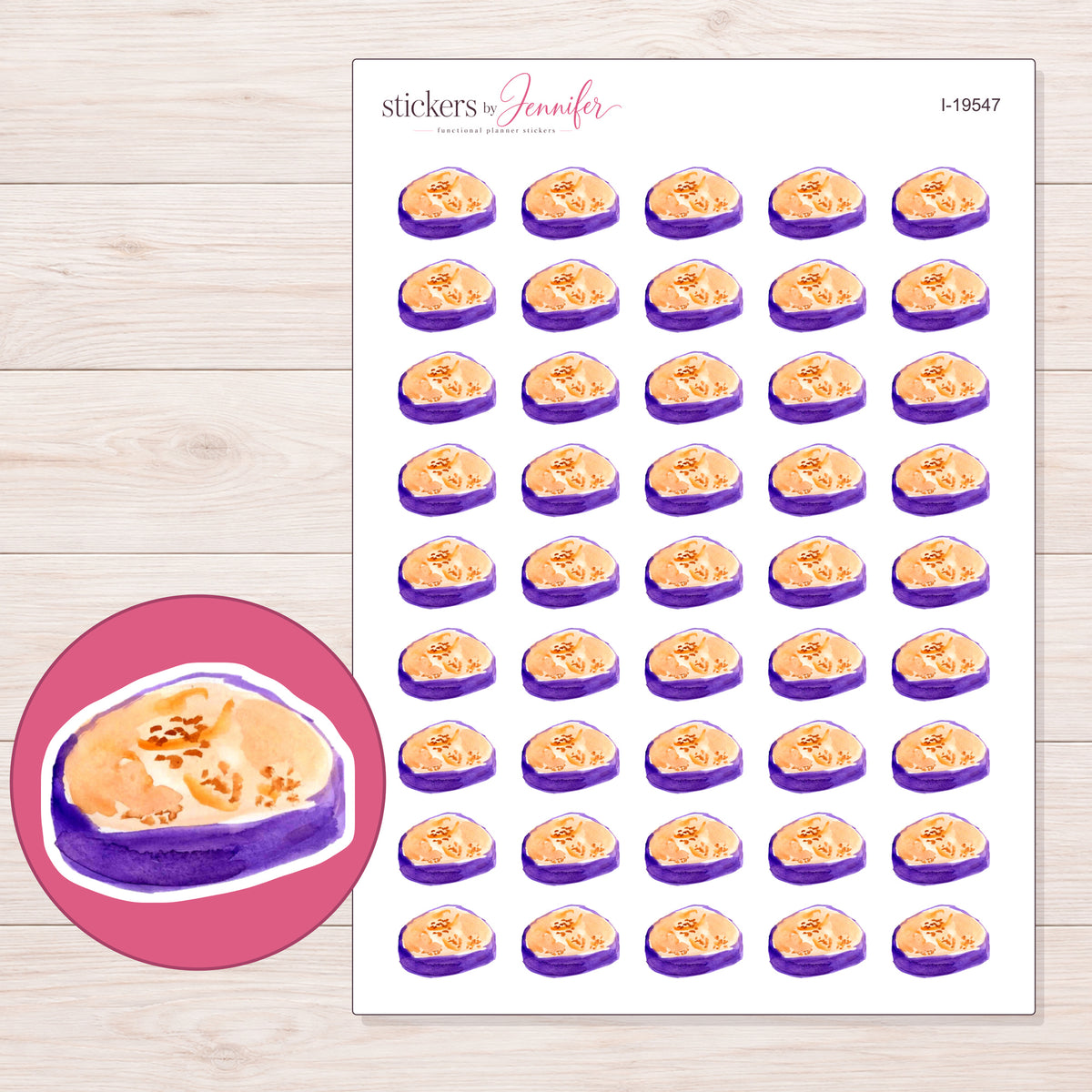 I-19547 planner sticker sheet with enlarged sticker detail