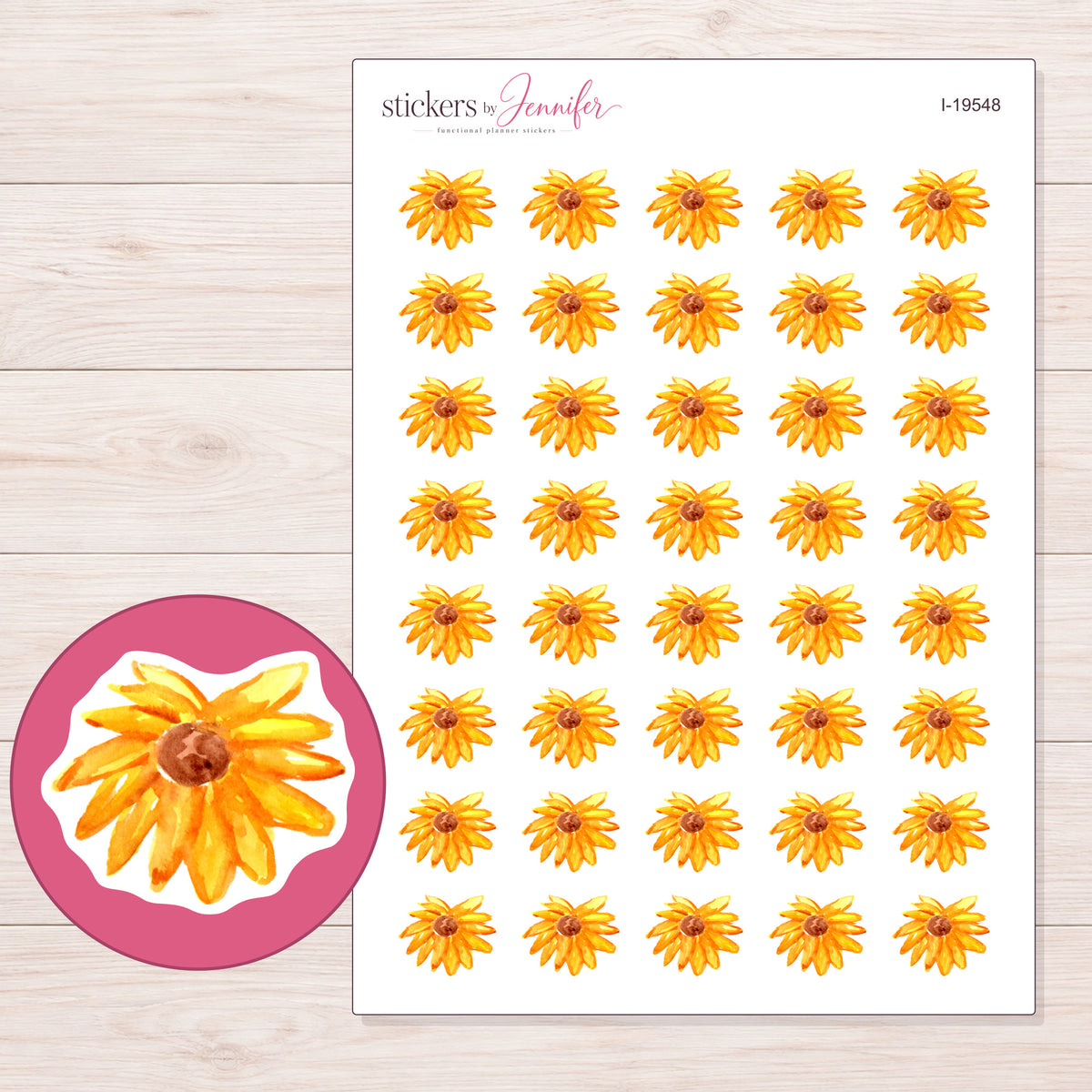 I-19548 planner sticker sheet with enlarged sticker detail