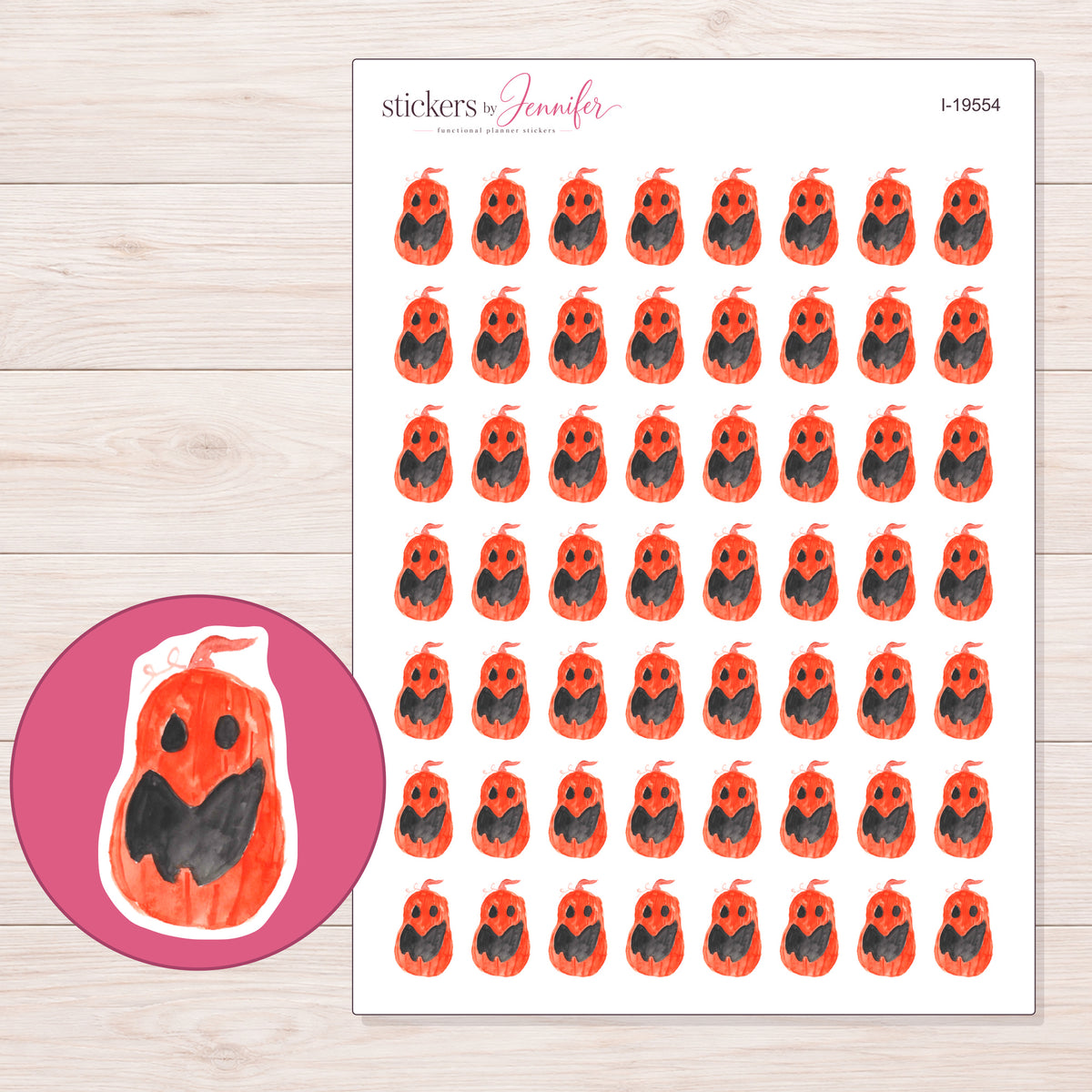 I-19554 planner sticker sheet with enlarged sticker detail