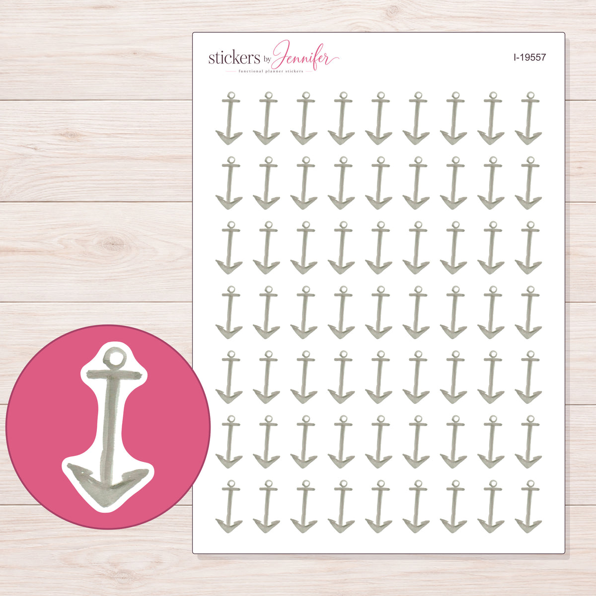 I-19557 planner sticker sheet with enlarged sticker detail