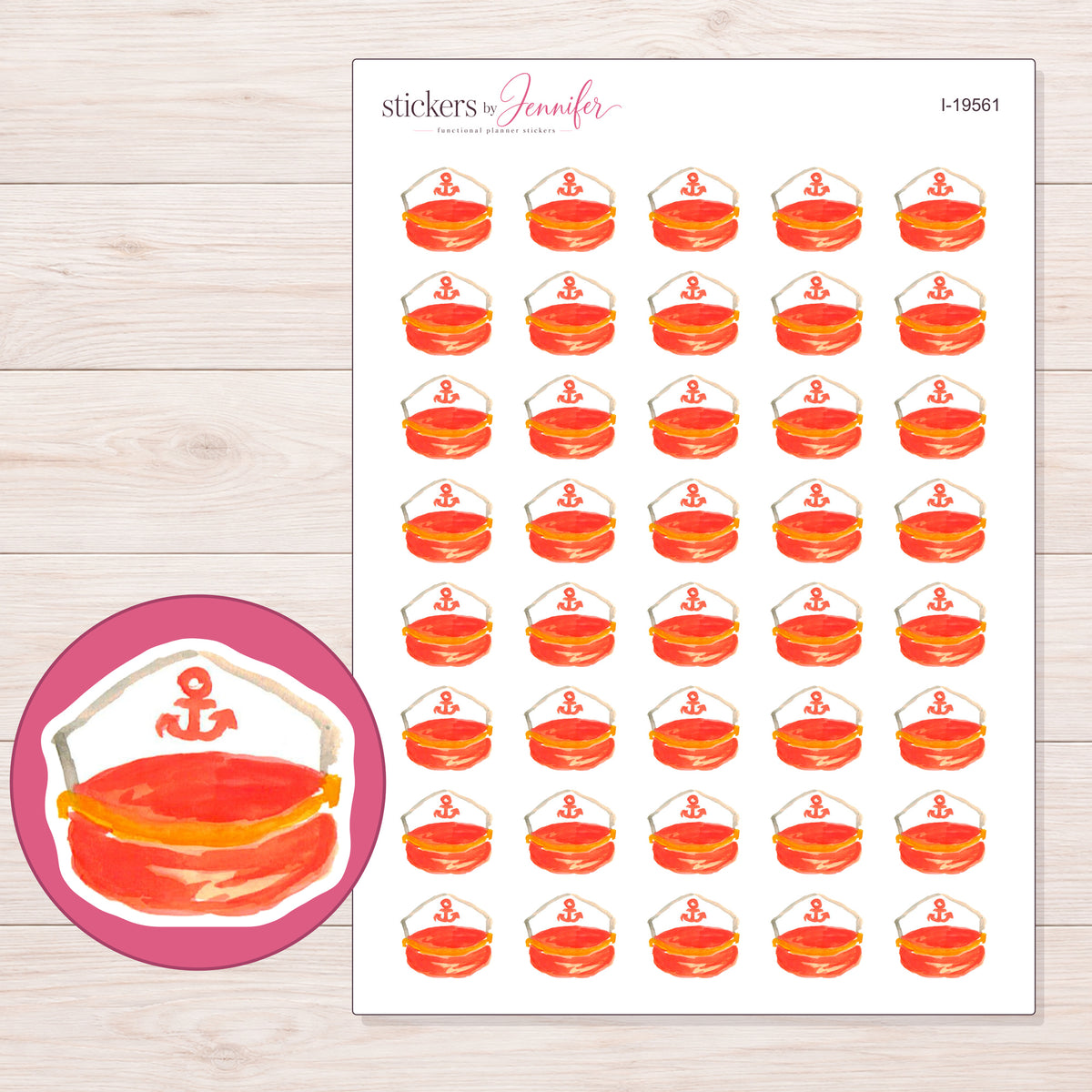 I-19561 planner sticker sheet with enlarged sticker detail