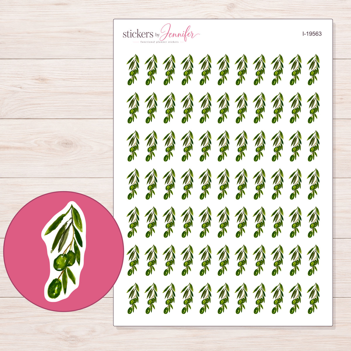 I-19563 planner sticker sheet with enlarged sticker detail
