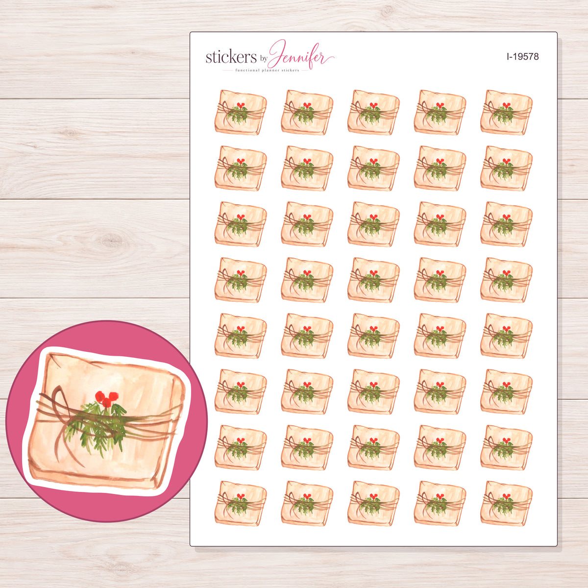 I-19578 planner sticker sheet with enlarged sticker detail