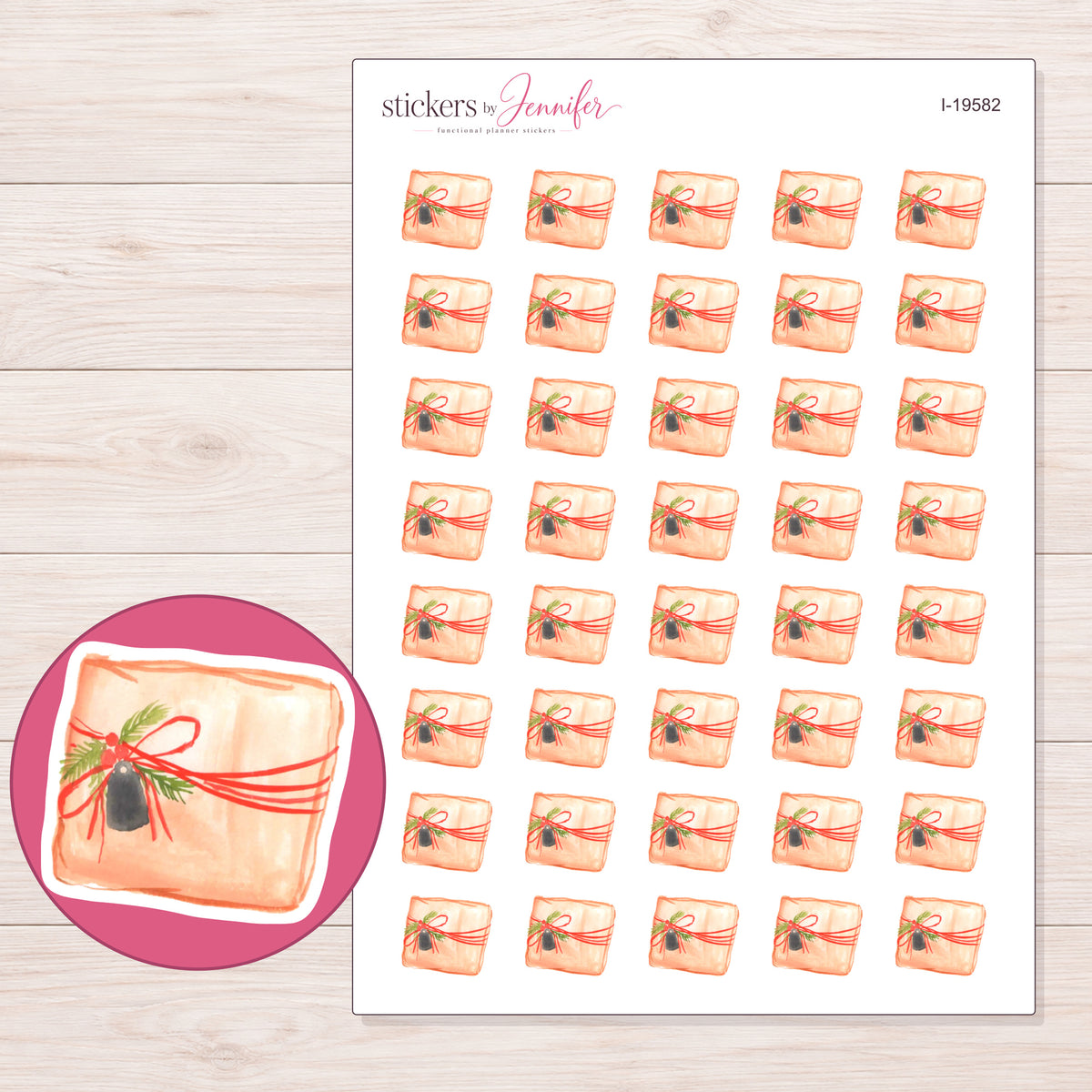 I-19582 planner sticker sheet with enlarged sticker detail