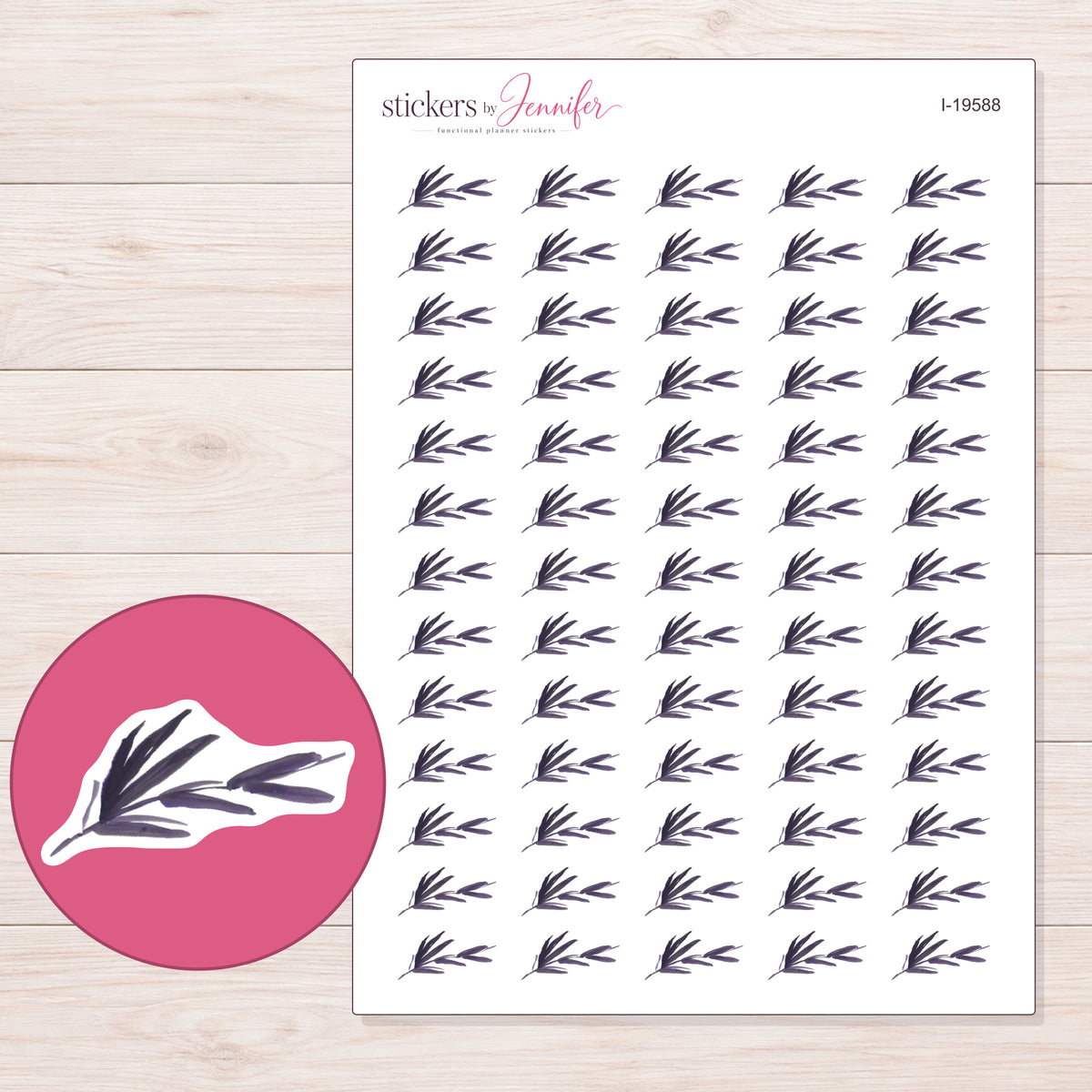 I-19588 planner sticker sheet with enlarged sticker detail