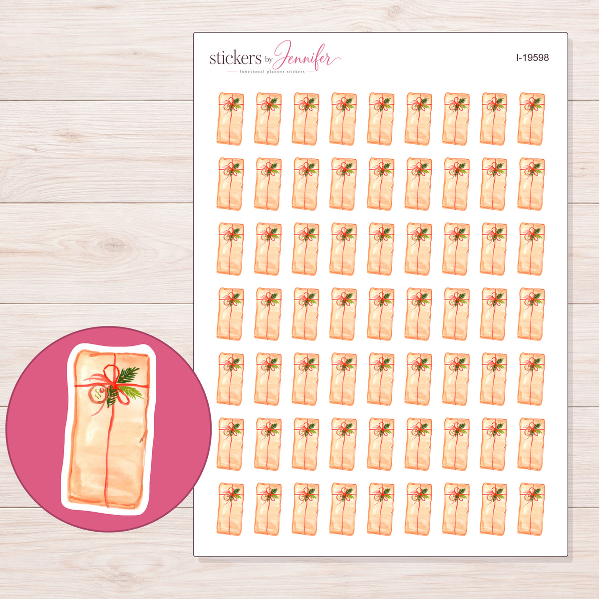 I-19598 planner sticker sheet with enlarged sticker detail