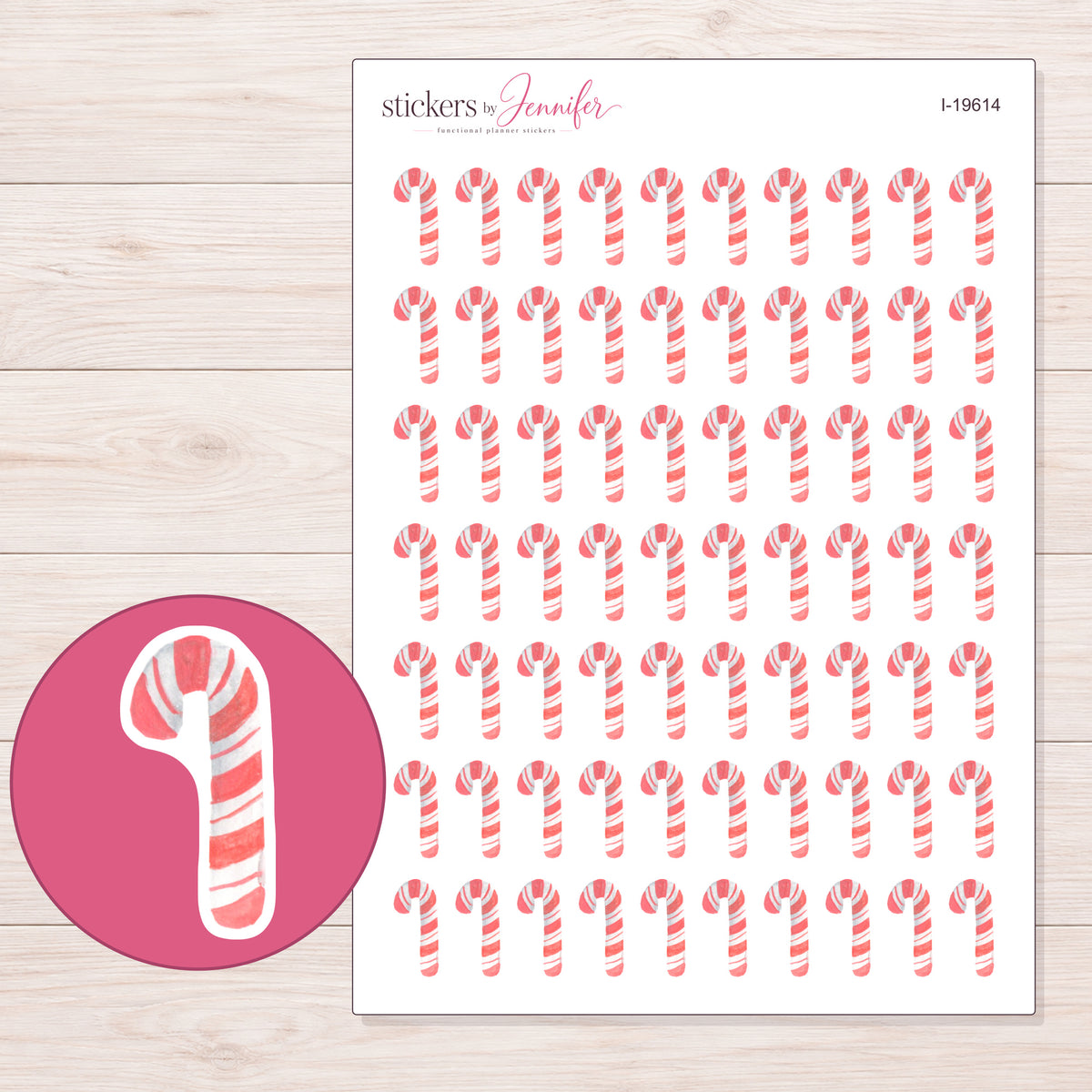 I-19614 planner sticker sheet with enlarged sticker detail
