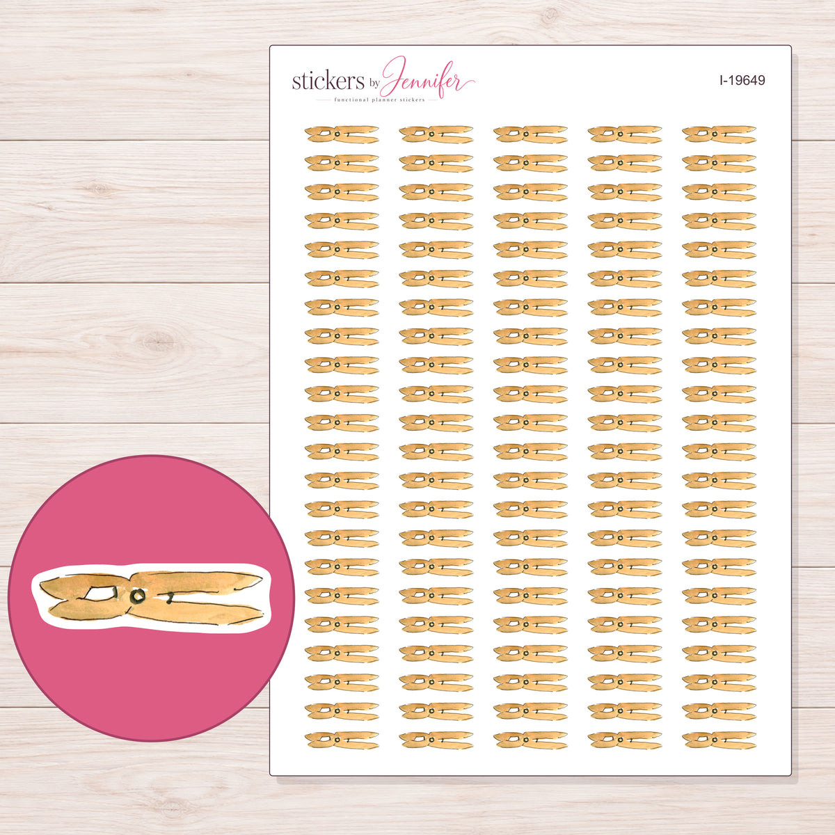 I-19649 planner sticker sheet with enlarged sticker detail