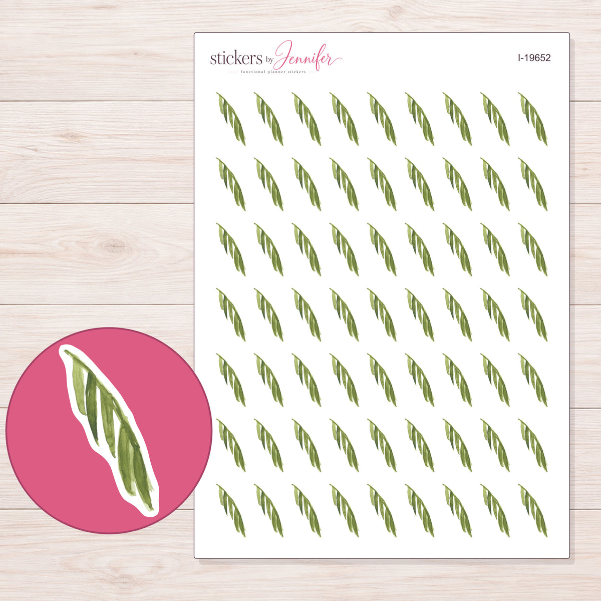 I-19652 planner sticker sheet with enlarged sticker detail