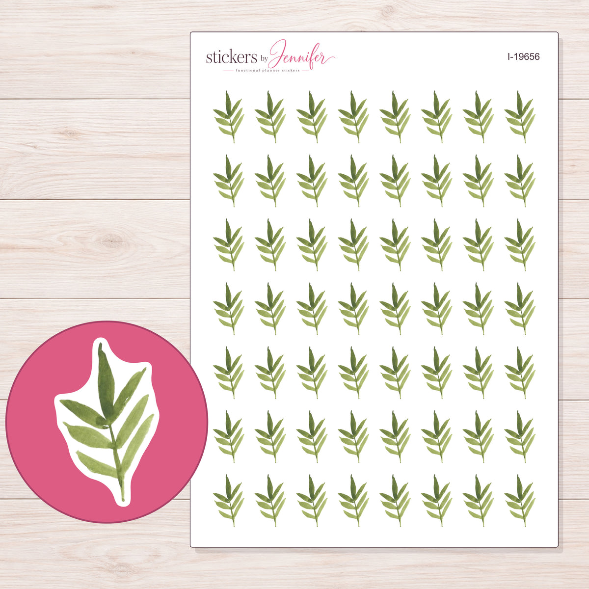 I-19656 planner sticker sheet with enlarged sticker detail
