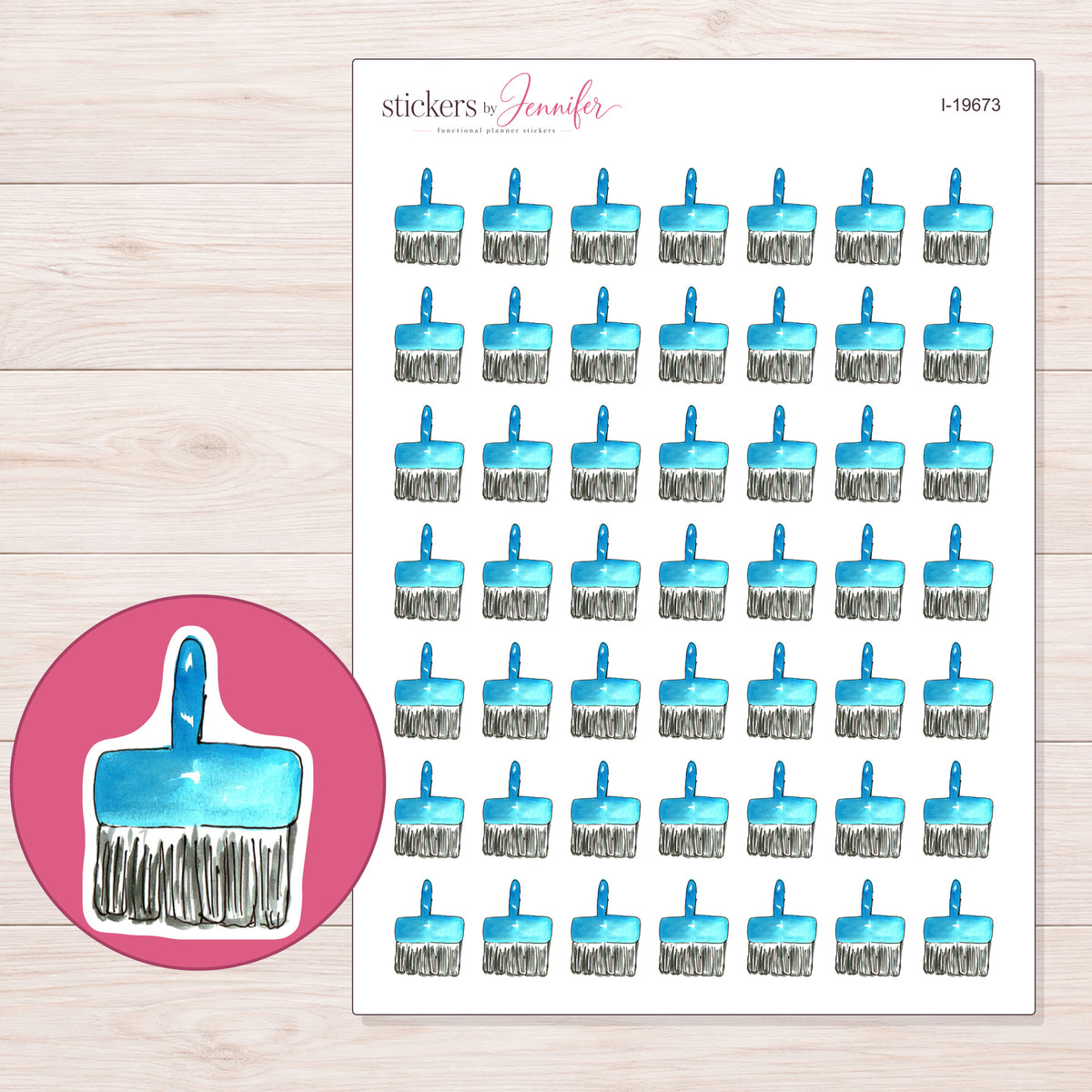 I-19673 planner sticker sheet with enlarged sticker detail