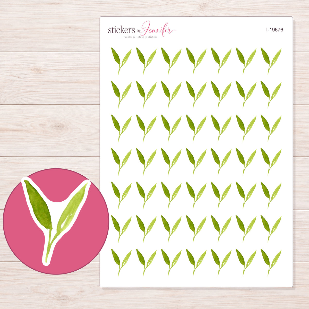 I-19676 planner sticker sheet with enlarged sticker detail