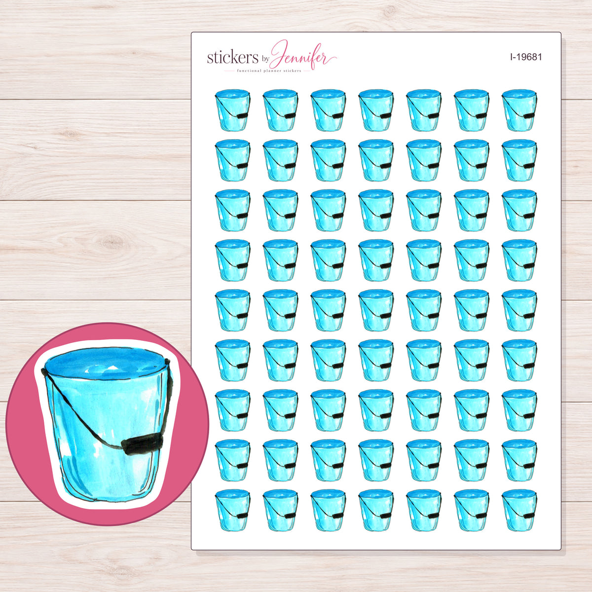 I-19681 planner sticker sheet with enlarged sticker detail