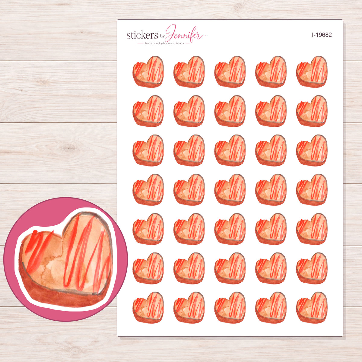 I-19682 planner sticker sheet with enlarged sticker detail