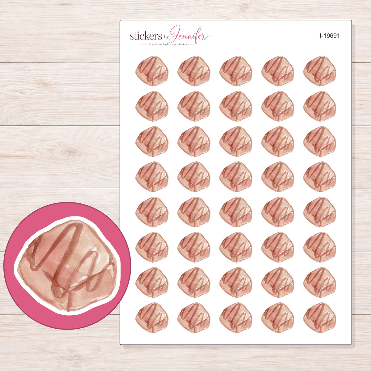 I-19691 planner sticker sheet with enlarged sticker detail