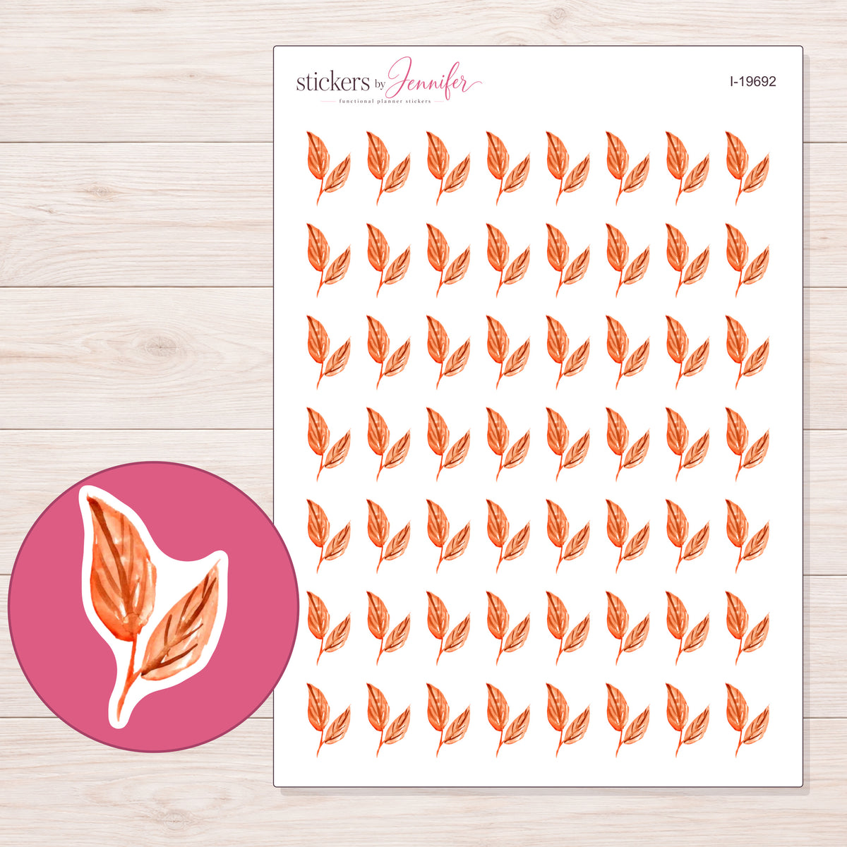 I-19692 planner sticker sheet with enlarged sticker detail