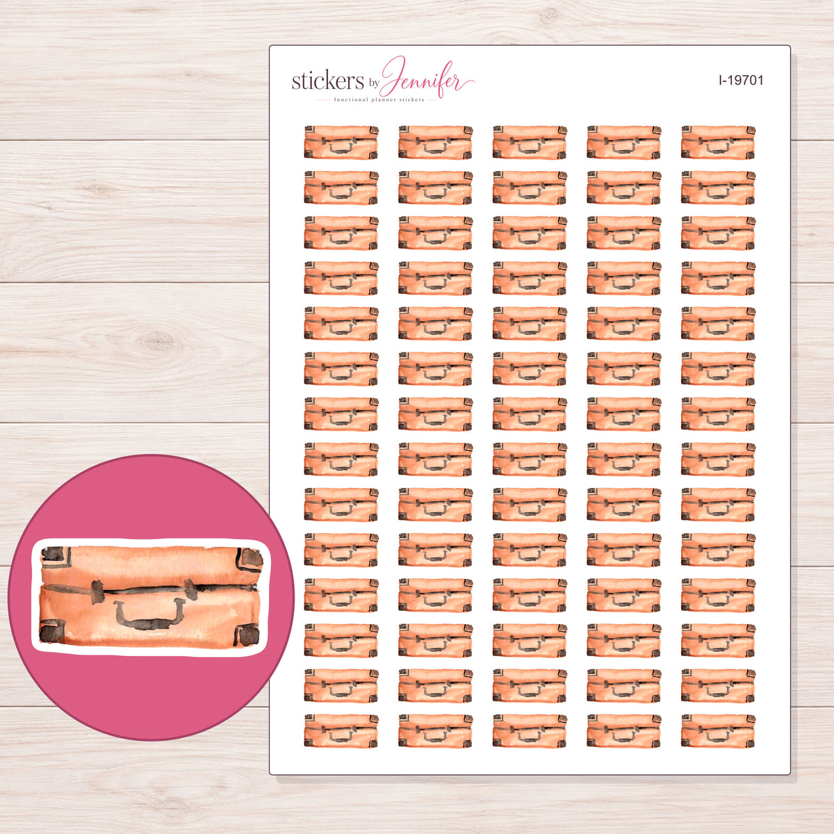 I-19701 planner sticker sheet with enlarged sticker detail