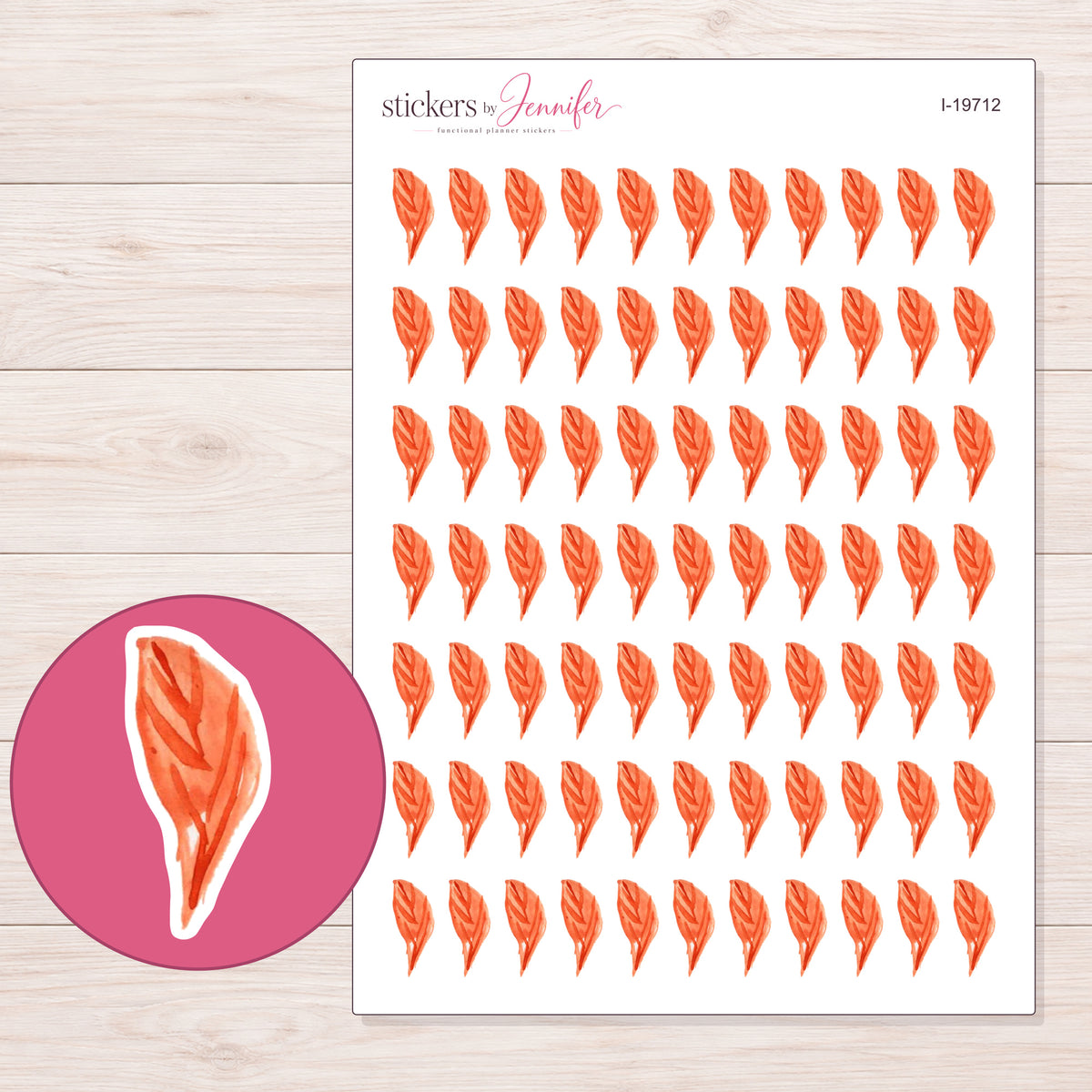 I-19712 planner sticker sheet with enlarged sticker detail