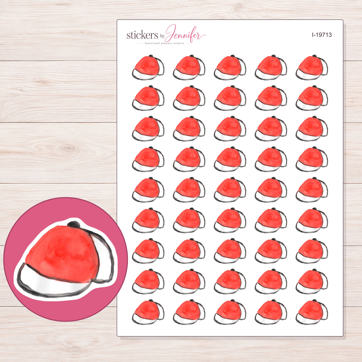 I-19713 planner sticker sheet with enlarged sticker detail