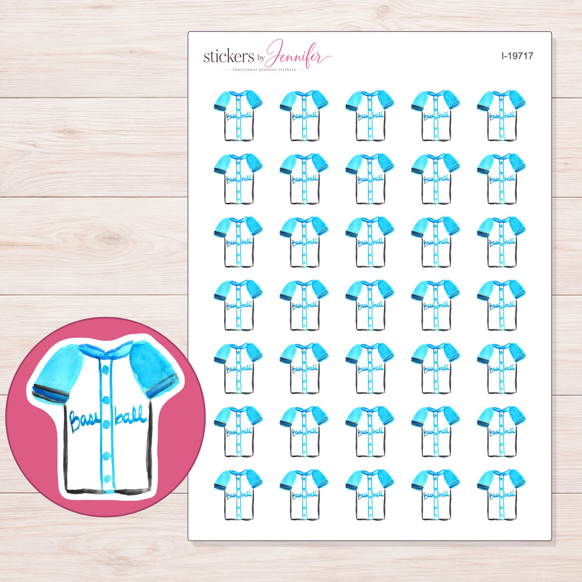 I-19717 planner sticker sheet with enlarged sticker detail