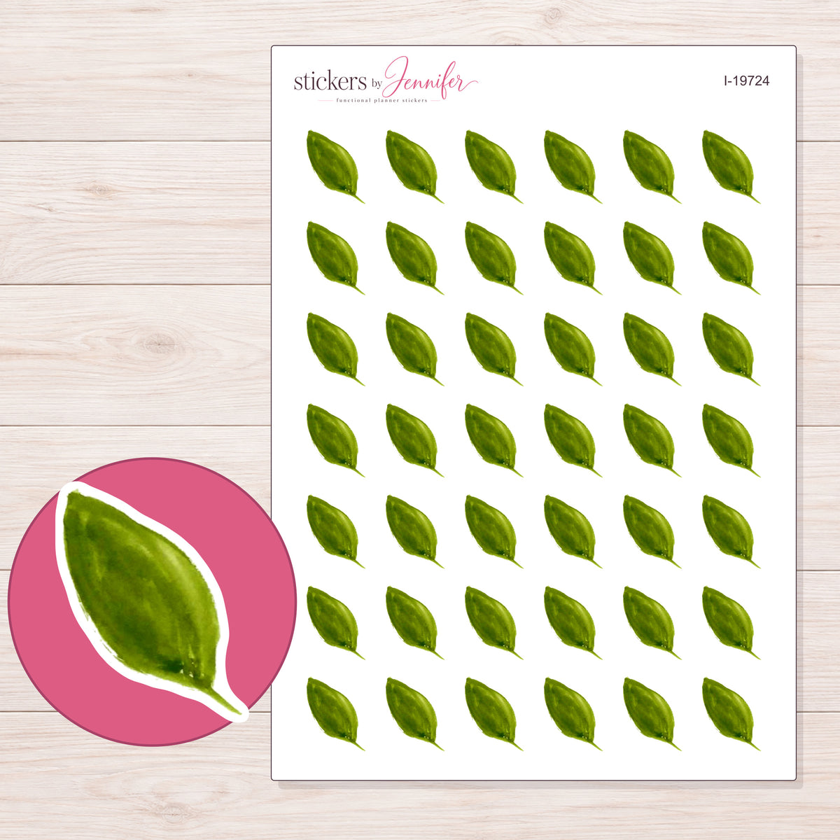 I-19724 planner sticker sheet with enlarged sticker detail