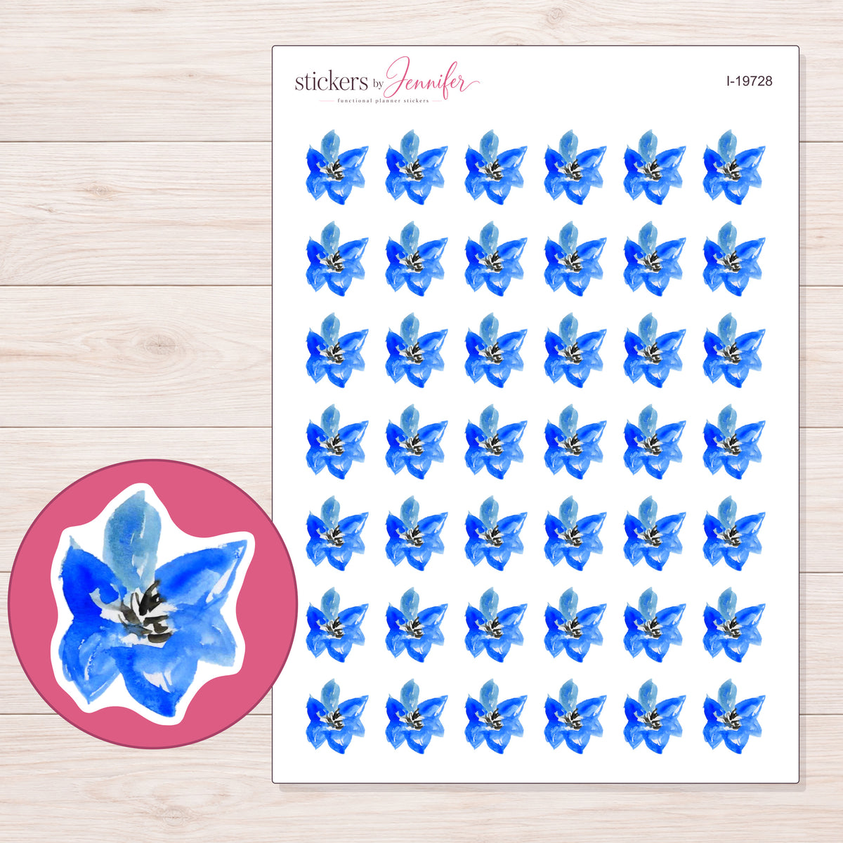 I-19728 planner sticker sheet with enlarged sticker detail