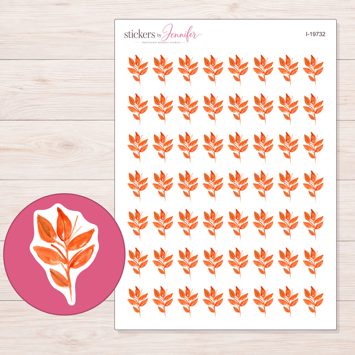 I-19732 planner sticker sheet with enlarged sticker detail