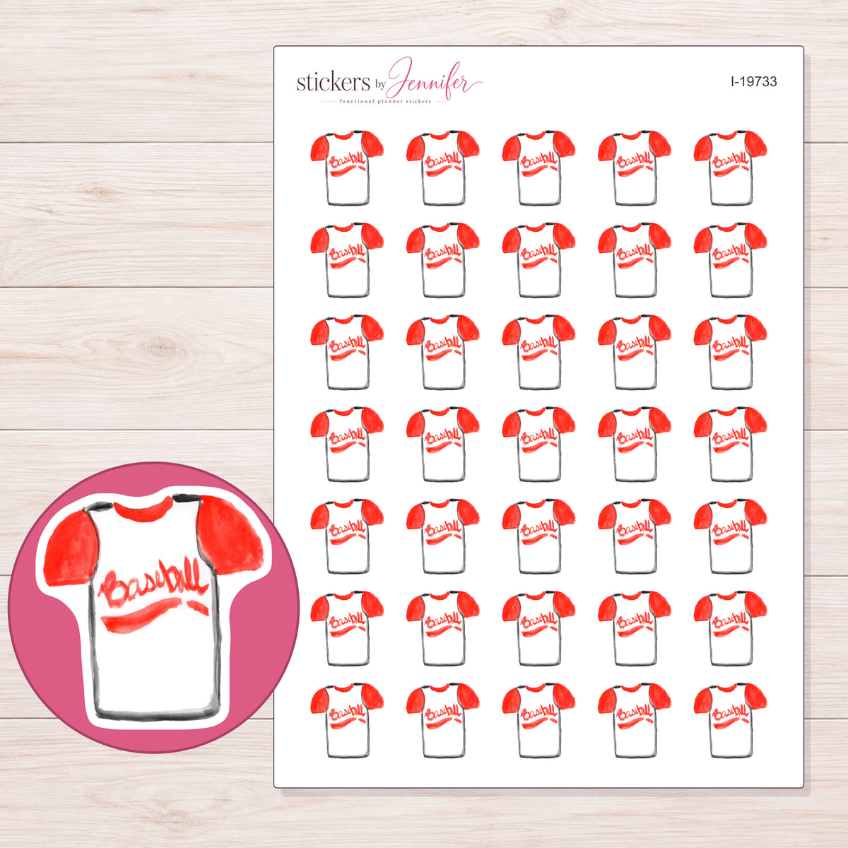 I-19733 planner sticker sheet with enlarged sticker detail