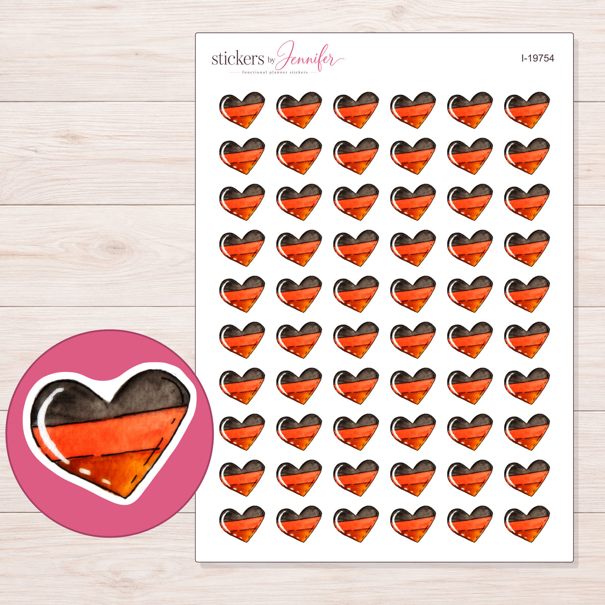 I-19754 planner sticker sheet with enlarged sticker detail