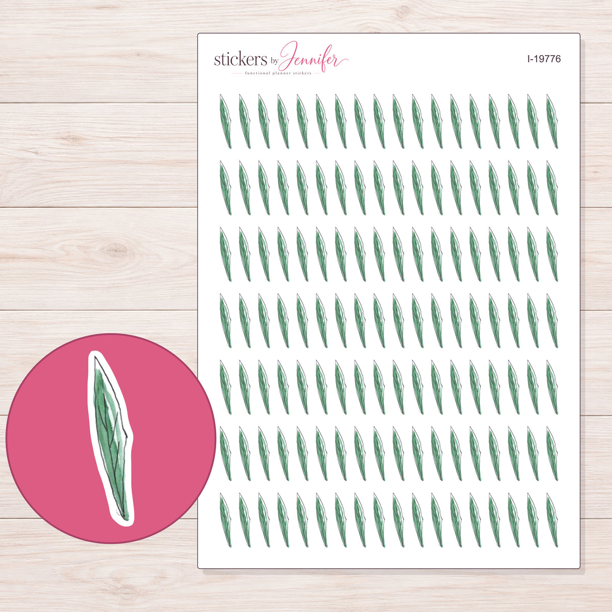 I-19776 planner sticker sheet with enlarged sticker detail