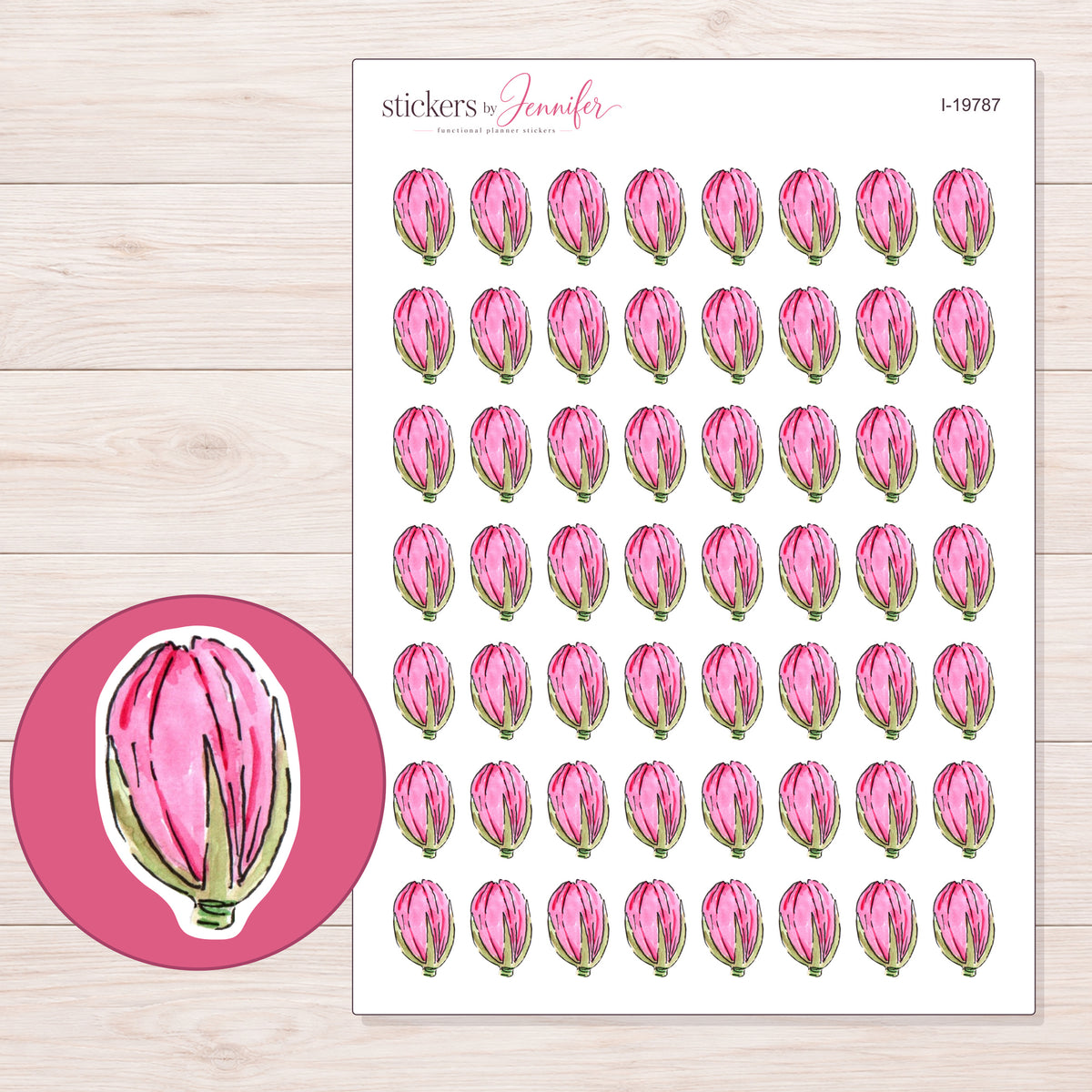I-19787 planner sticker sheet with enlarged sticker detail