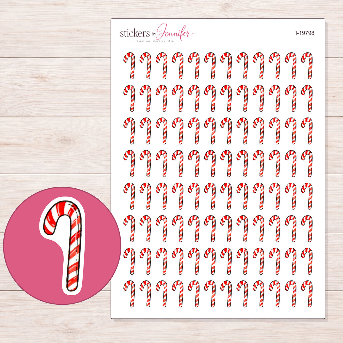 I-19798 planner sticker sheet with enlarged sticker detail