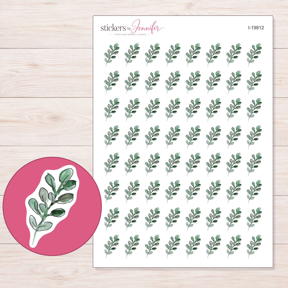 I-19812 planner sticker sheet with enlarged sticker detail