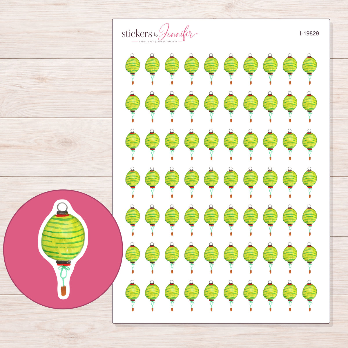 I-19829 planner sticker sheet with enlarged sticker detail