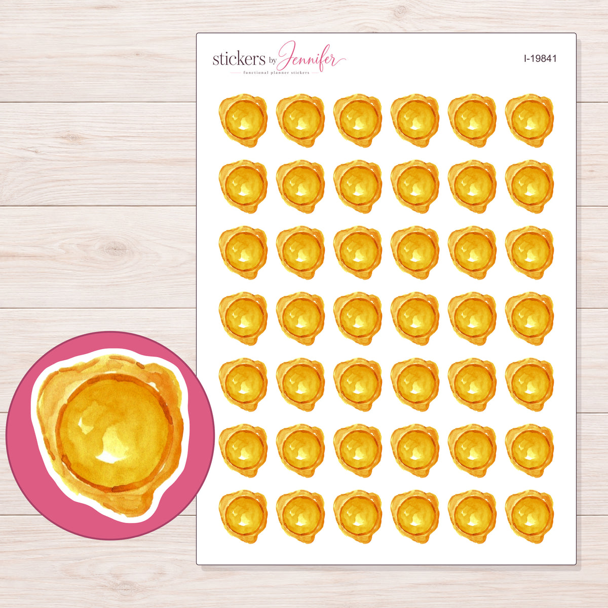 I-19841 planner sticker sheet with enlarged sticker detail