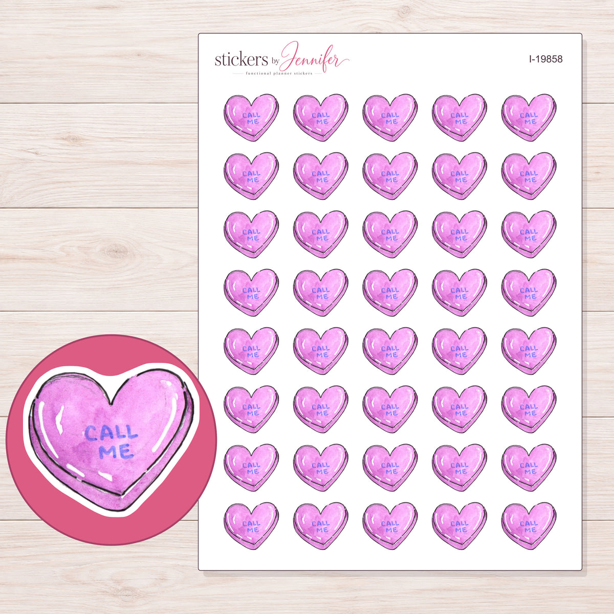 I-19858 planner sticker sheet with enlarged sticker detail