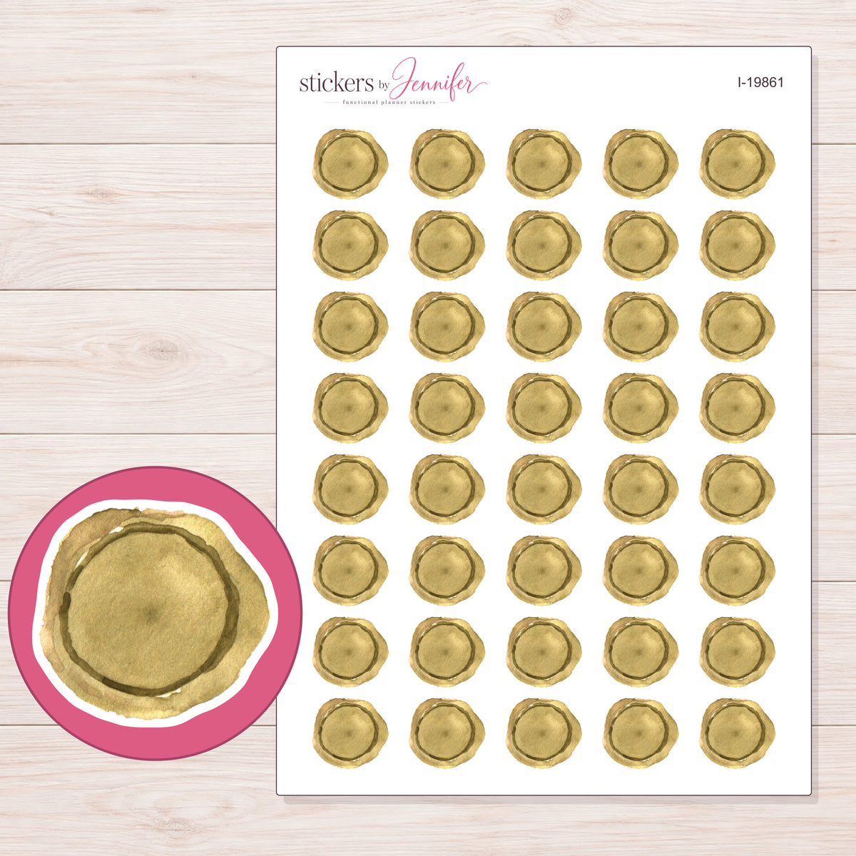 I-19861 planner sticker sheet with enlarged sticker detail