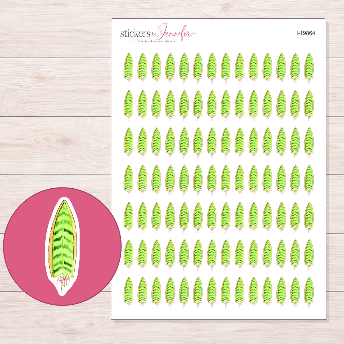 I-19864 planner sticker sheet with enlarged sticker detail