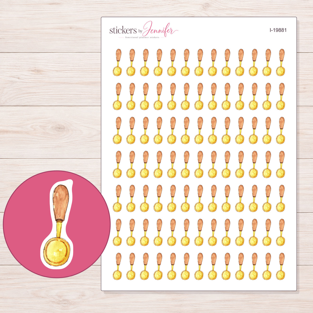I-19881 planner sticker sheet with enlarged sticker detail