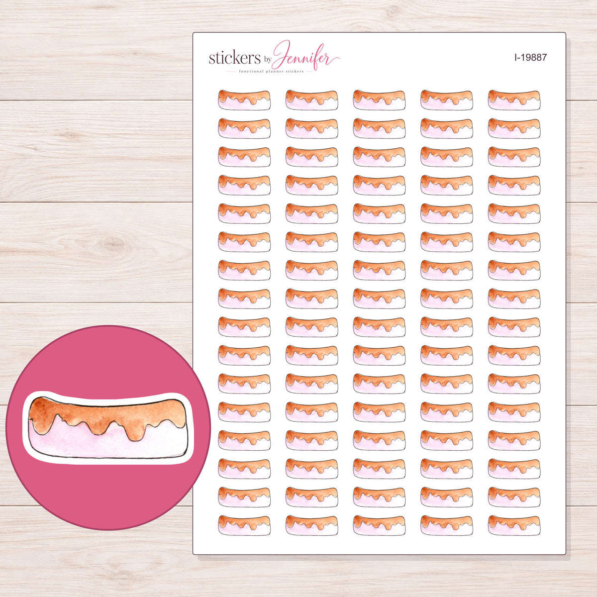 I-19887 planner sticker sheet with enlarged sticker detail