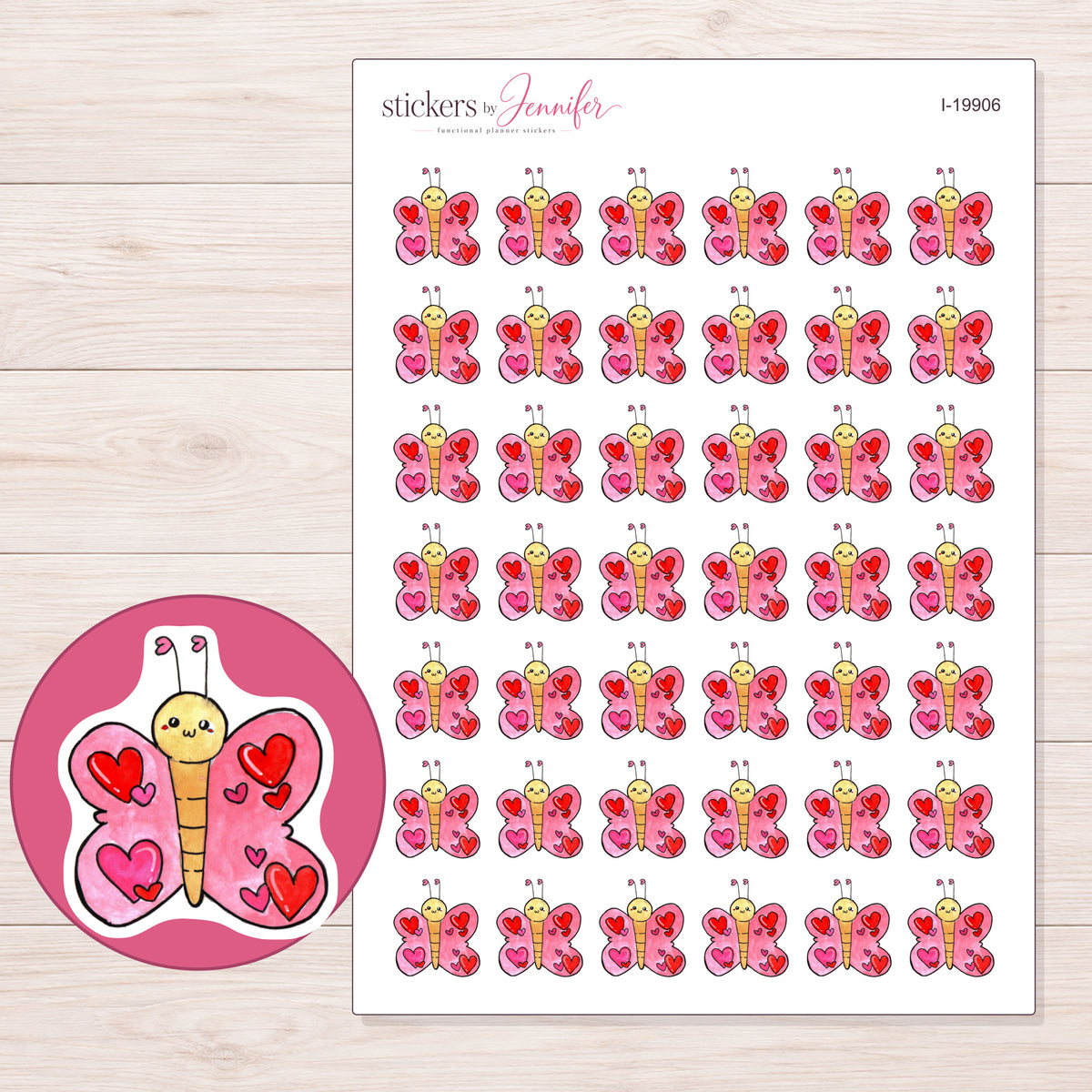 I-19906 planner sticker sheet with enlarged sticker detail
