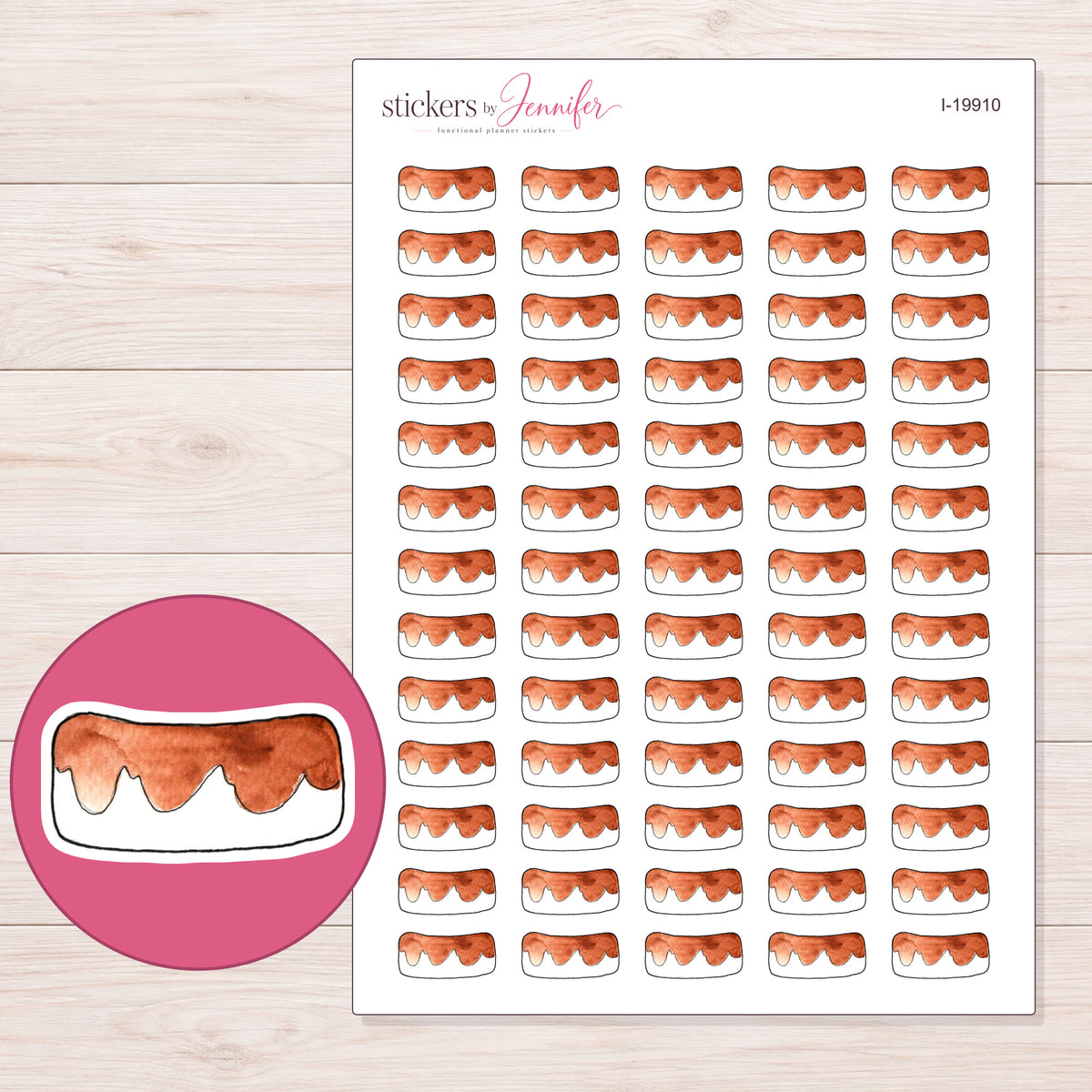 I-19910 planner sticker sheet with enlarged sticker detail