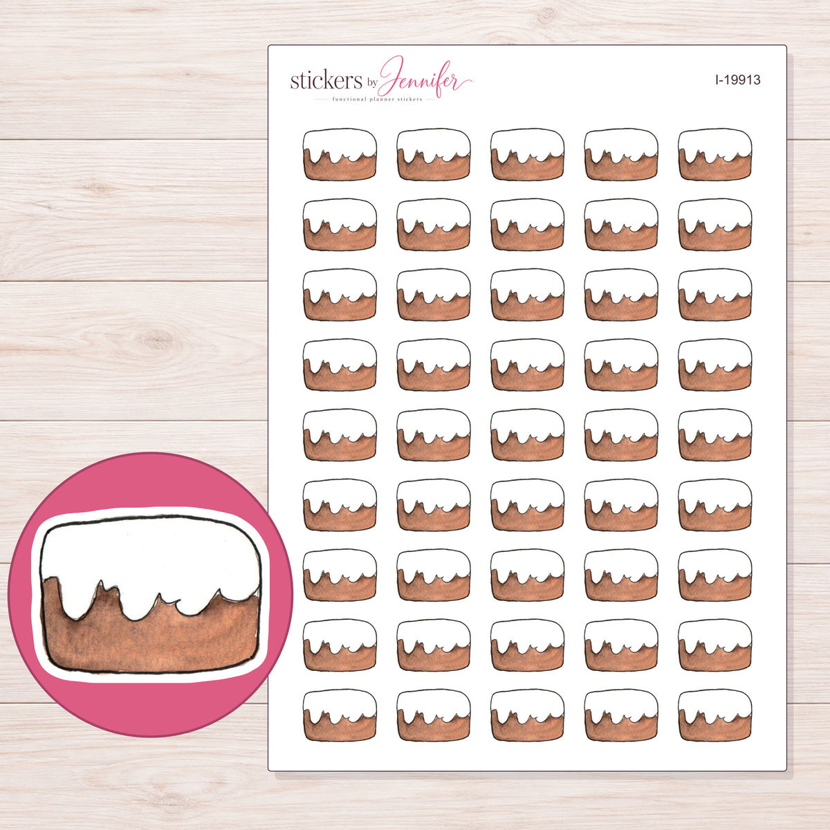I-19913 planner sticker sheet with enlarged sticker detail