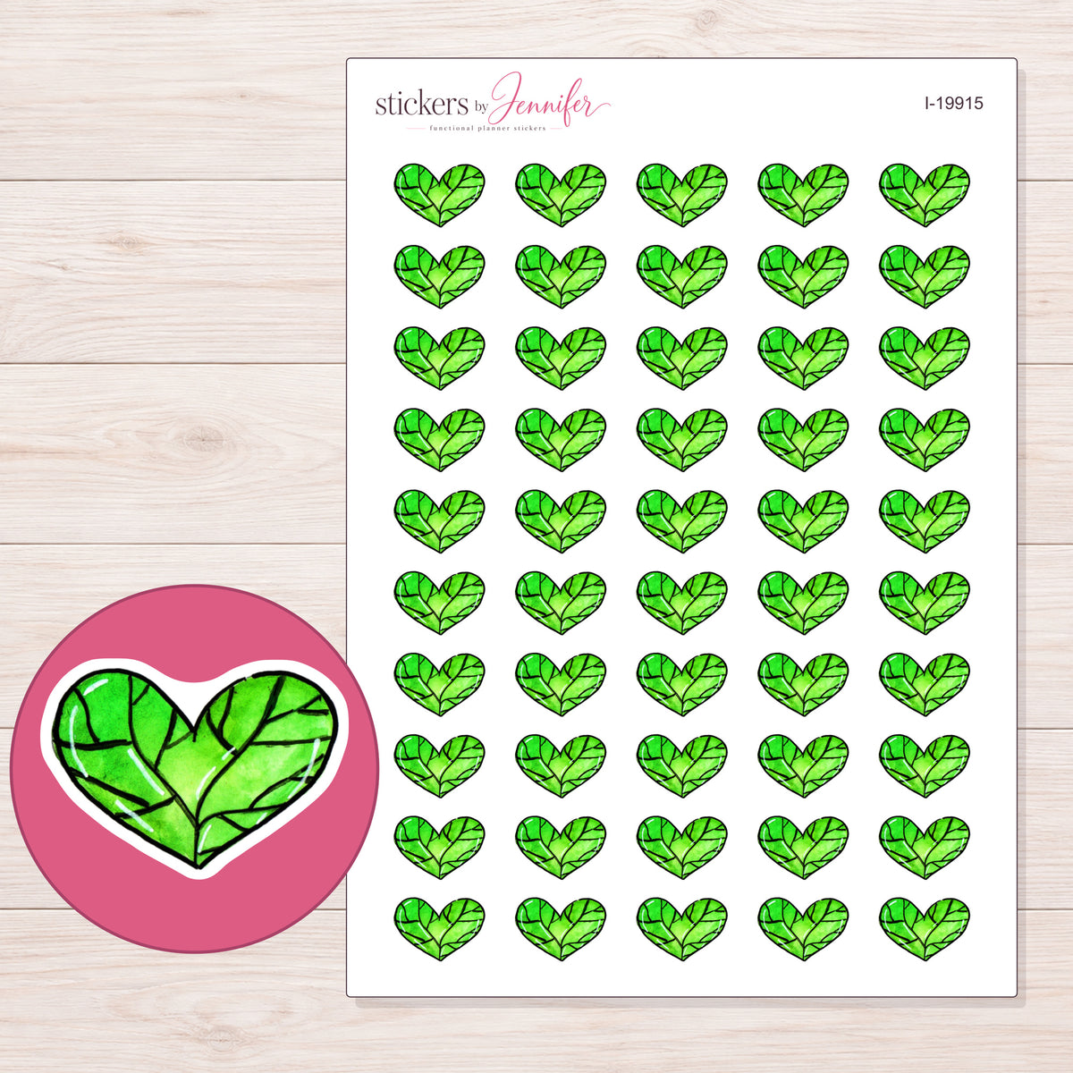 I-19915 planner sticker sheet with enlarged sticker detail